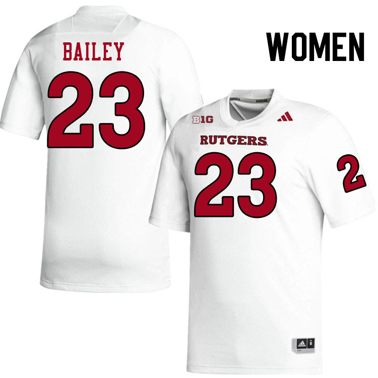 Women #23 Wesley Bailey Rutgers Scarlet Knights 2024 College Football Jerseys Stitched-White